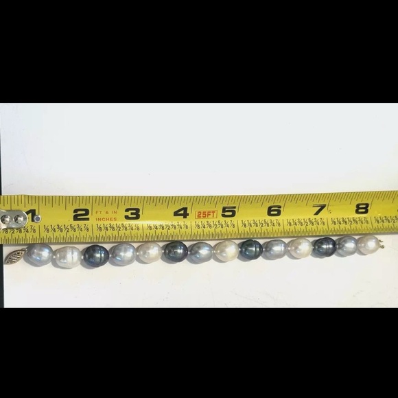 10-9mm South Sea & Tahitian Pearl Bracelet Multicolor 8” 14K Yellow Gold - Picture 4 of 14